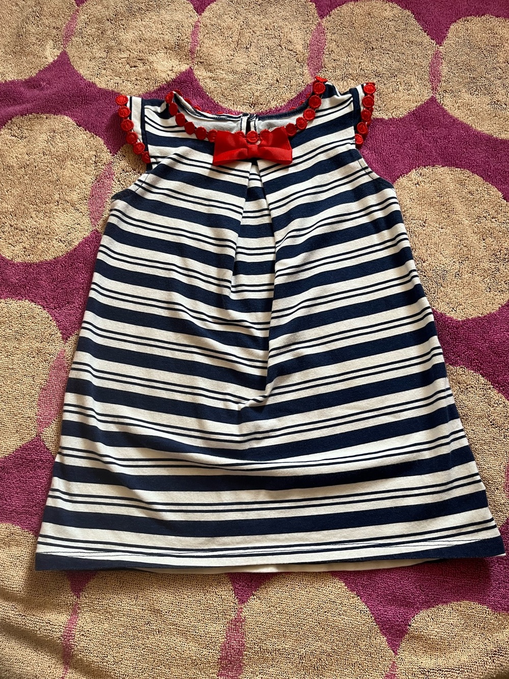 Crown and Ivy Kids Navy and White Nautical Striped Sleeveless Dress sz 2T